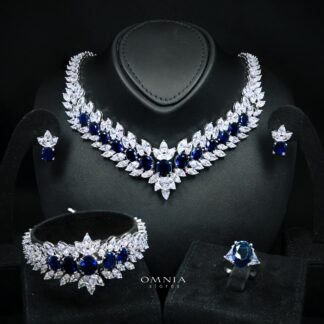 Omnia Buthaina Blue Bridal Full Set High Quality Simulated Diamonds
