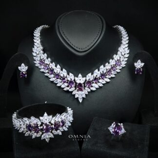Omnia Buthaina Purple Bridal Full Set High Quality Simulated Diamonds