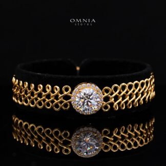 Kaelani Filigree Infinity Link Halo Bracelet - Gold Plated 925 Sterling Silver with Premium Simulated Diamonds