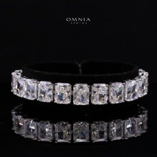 Zarela Radiant Cut Eternity Bracelet with Premium Simulated Diamonds in 925 Sterling Silver
