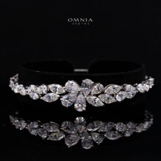 Aviana Pear and Marquise Floral Cluster Bracelet with Premium Simulated Diamonds in 925 Sterling Silver