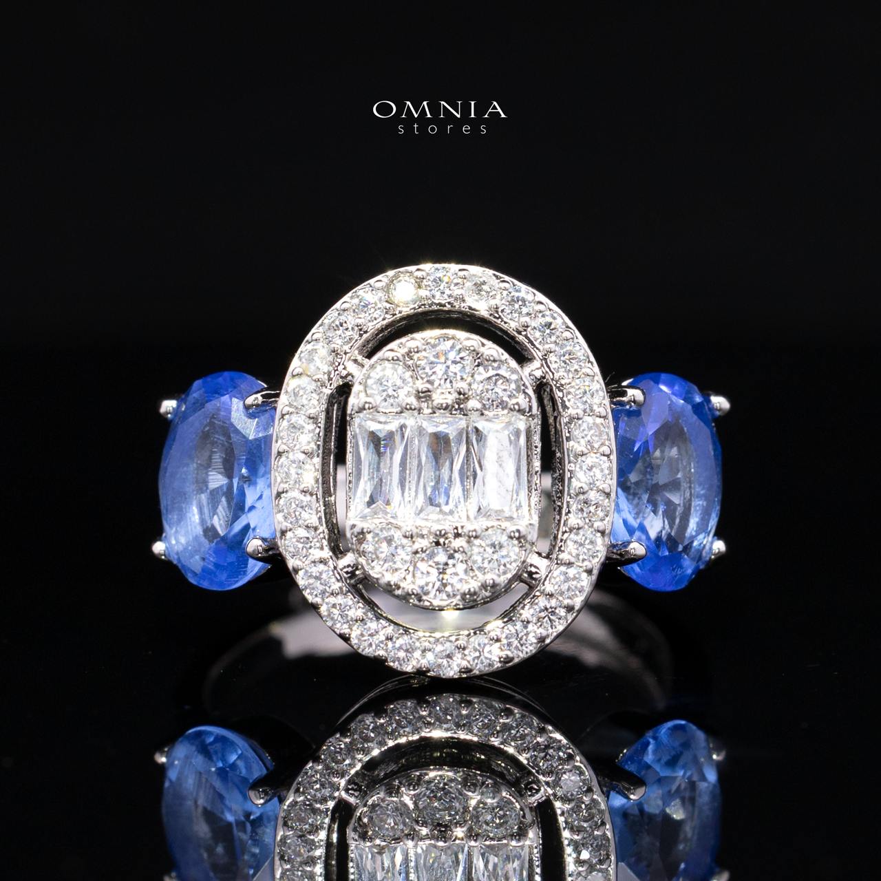 Fairuz Blue Luxury Full Set with Long Chain, High Quality Premium Zircon Stones & Rhodium Plated Finish - Image 5