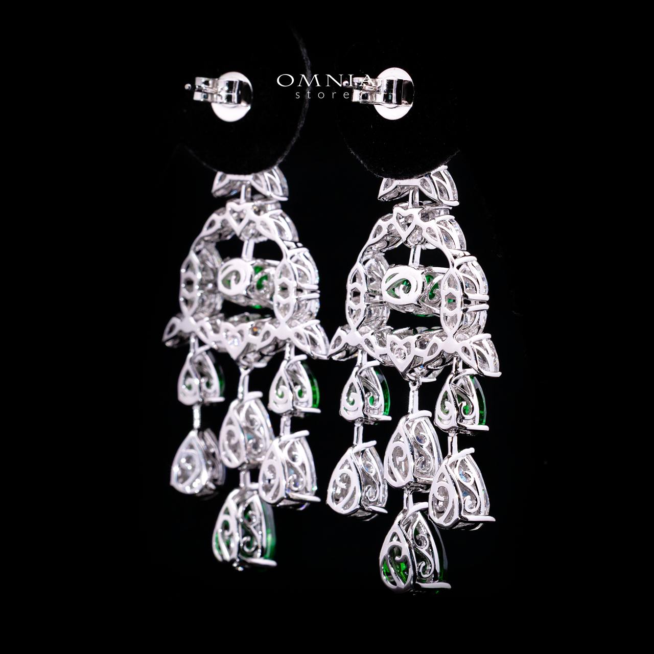 Kinza Green and White Earring with High Premium Signature Stones and Certificate in 925 Silver - Image 3