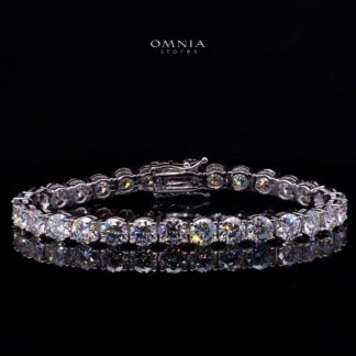 Liyanah White 5mm Tennis Bracelet with High-Quality Premium Moissanite, GRA Certificate, and Rhodium Plating in 925 Sterling Silver