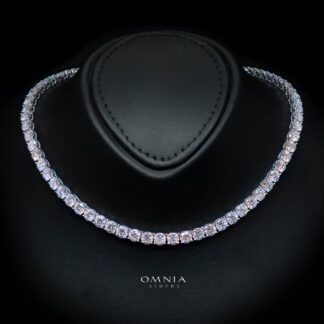 Arianne White 5mm Tennis Necklace with GRA Certificate, High-Quality Premium Moissanite, and Rhodium Plating in 925 Sterling Silver