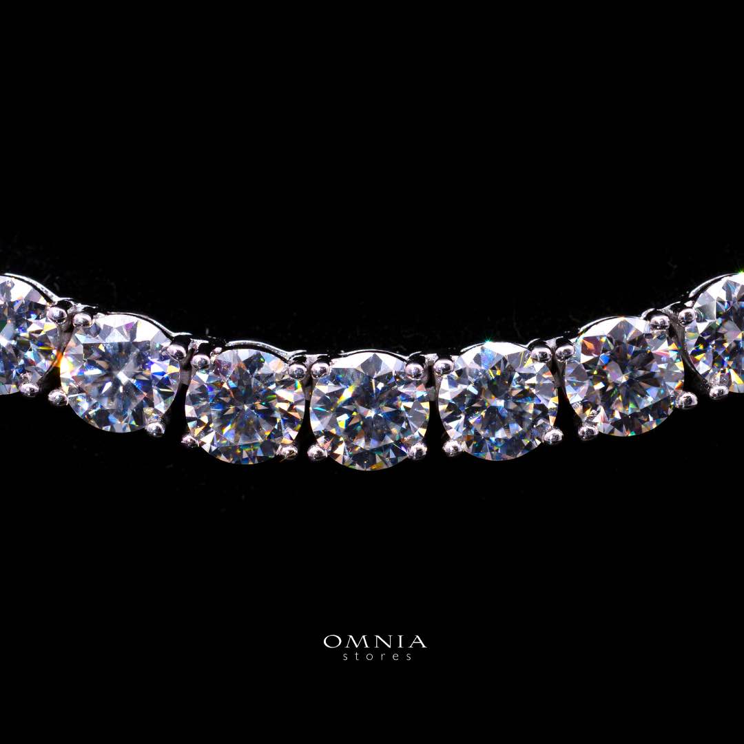 Arianne White 5mm Tennis Necklace with GRA Certificate, High-Quality Premium Moissanite, and Rhodium Plating in 925 Sterling Silver - Image 2