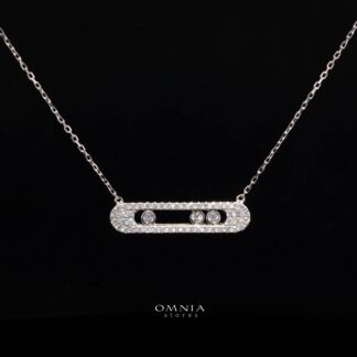 Cressida White Pendant Necklace with High-Quality Simulated Diamonds in 925 Sterling Silver