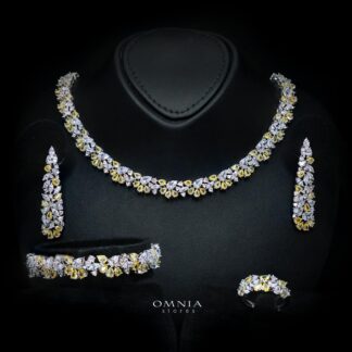 Safira Yellow Luxury Bridal Full Jewelry Set with High-Quality Premium Simulated Diamonds