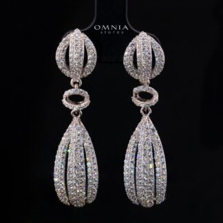 Lameera Drop Earrings with High-Quality Premium Simulated Diamonds in 925 Sterling Silver