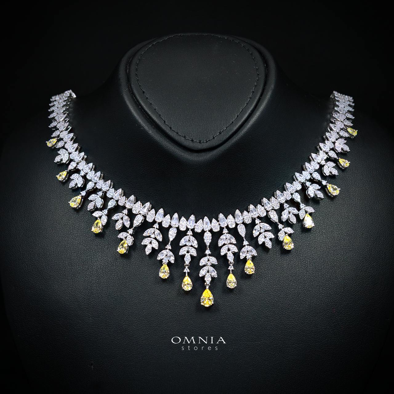 Aylara Yellow Luxury Bridal Full Jewelry Set with High-Quality Premium Simulated Diamonds - Image 2