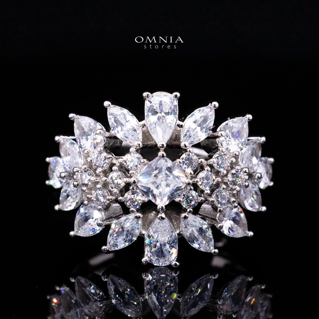 Haneeza White Luxury Bridal Full Set with High-Quality Simulated Diamonds, Rhodium Plated - Image 5