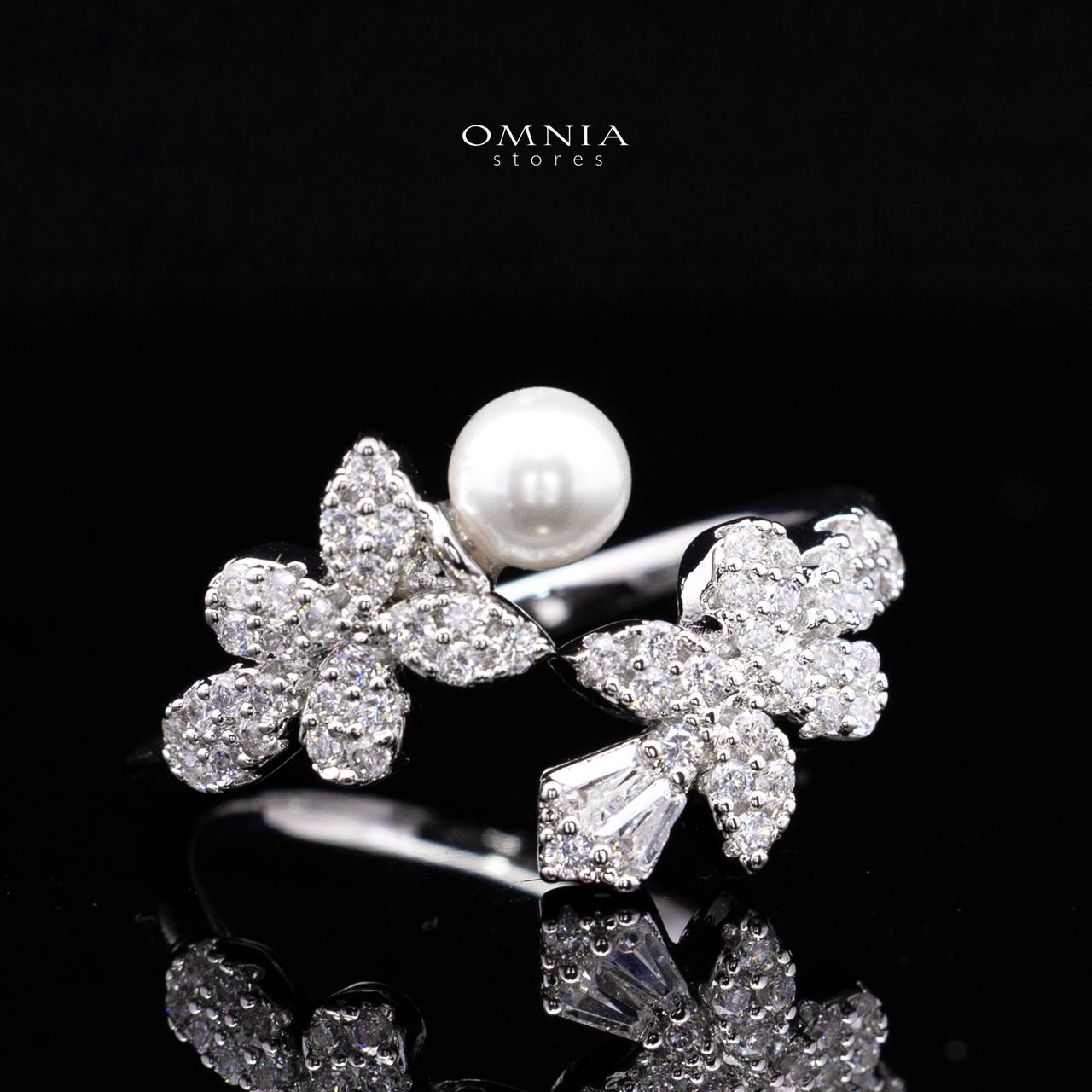Fariyma Pearl White Luxury Bridal Full Set with High-Quality Simulated Diamonds and Rhodium Plating - Image 5