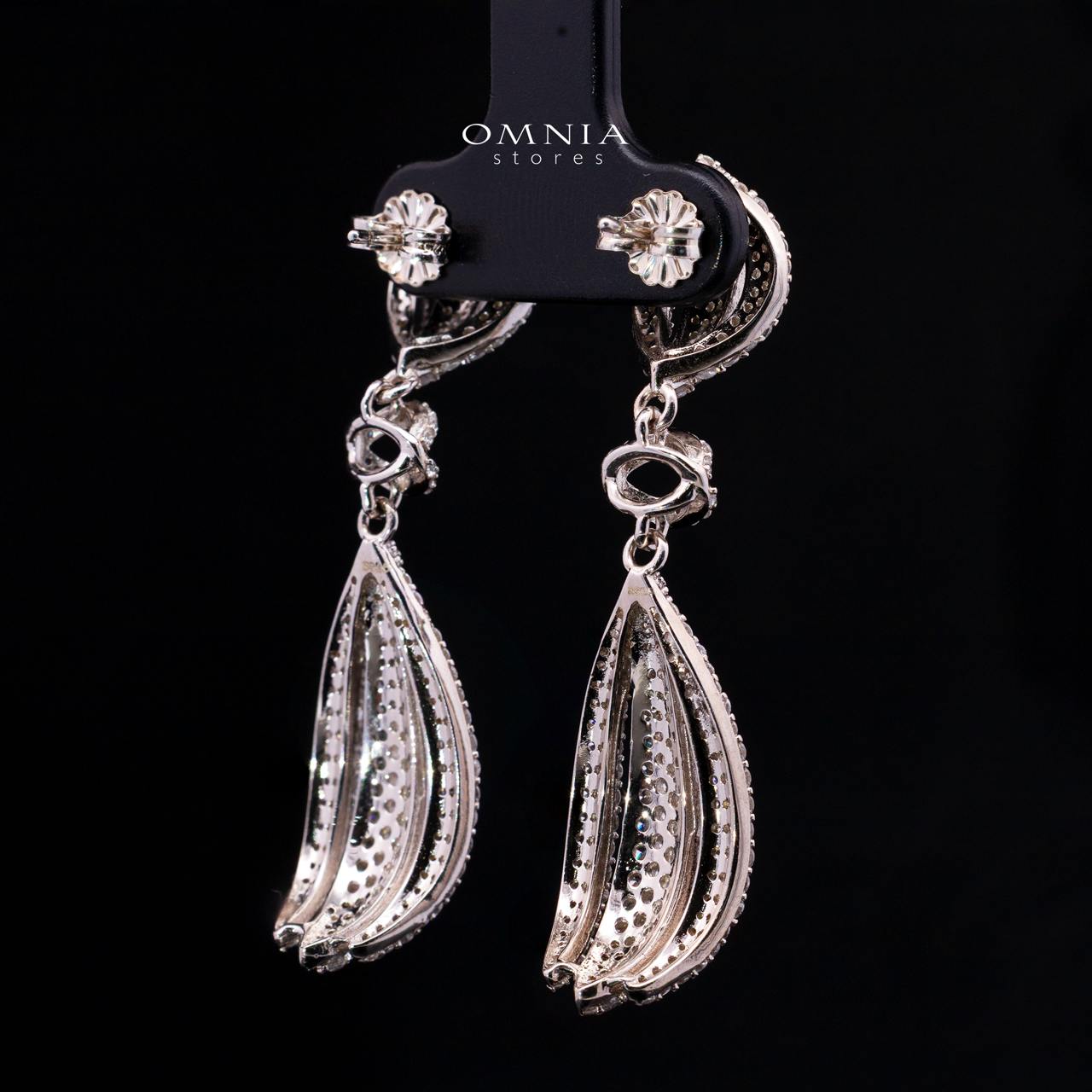 Lameera Drop Earrings with High-Quality Premium Simulated Diamonds in 925 Sterling Silver - Image 3
