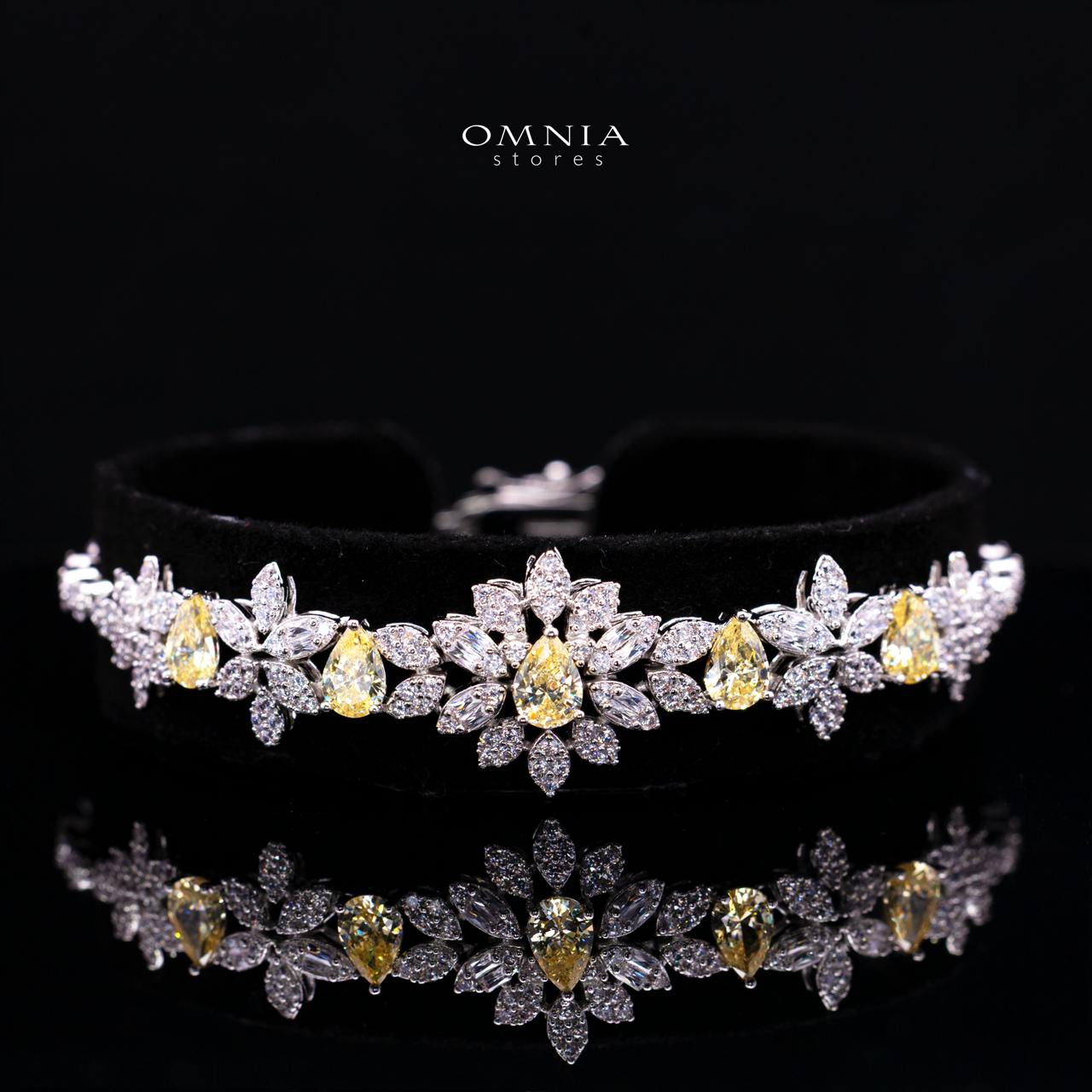 Aylara Yellow Luxury Bridal Full Jewelry Set with High-Quality Premium Simulated Diamonds - Image 3