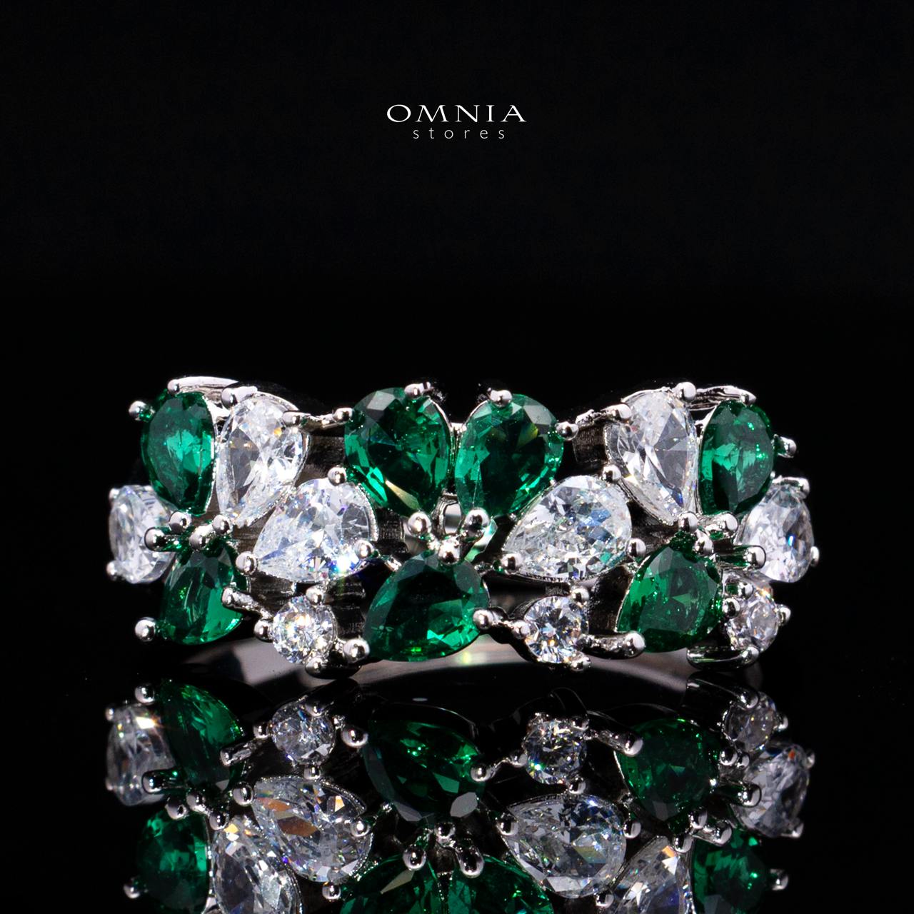 Safira Green Luxury Bridal Full Jewelry Set with High-Quality Premium Simulated Diamonds - Image 5