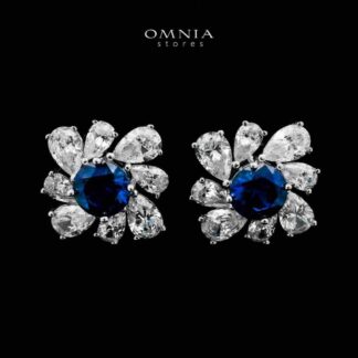 Jinan Lab Grown Sapphire Blue Stones With GRC Certified Earrings in 925 Silver