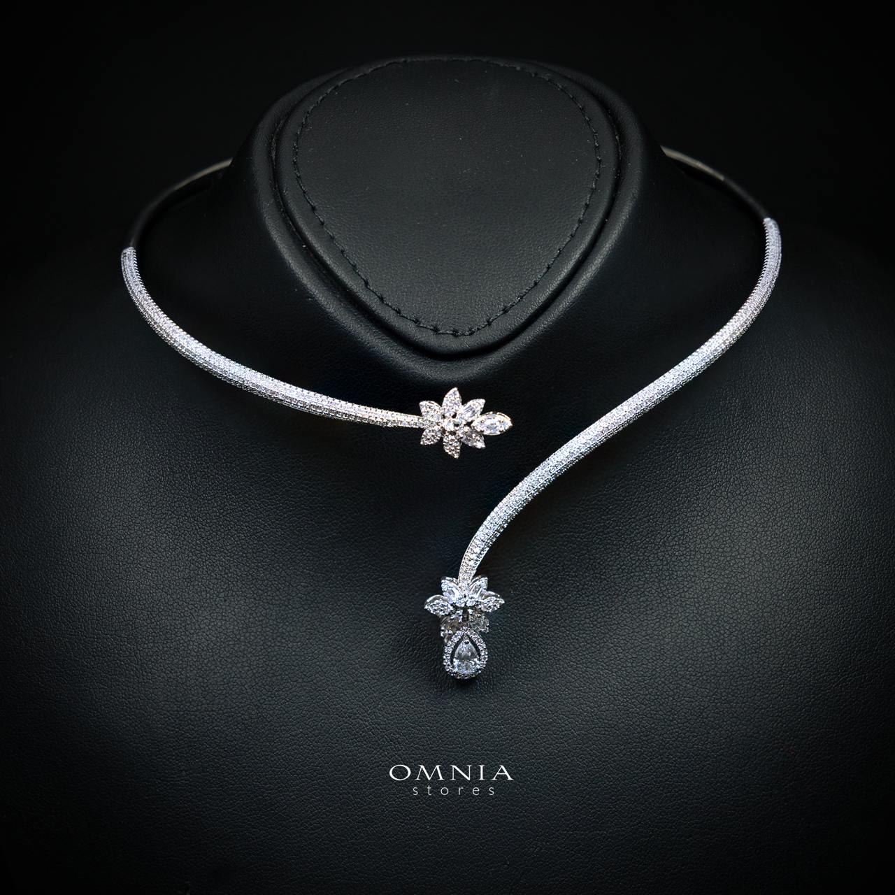 Marzena White Bridal Full Set with High-Quality Premium Simulated Diamonds – Rhodium-Plated - Image 2