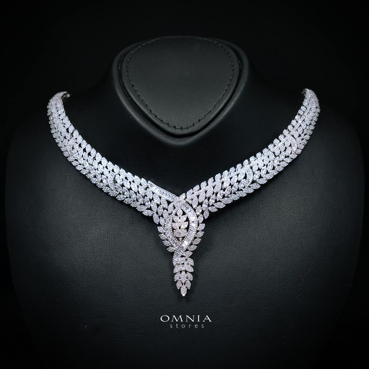 Suhayza White Luxury Bridal Full Set with High-Quality Simulated Diamonds and Rhodium Plating - Image 2