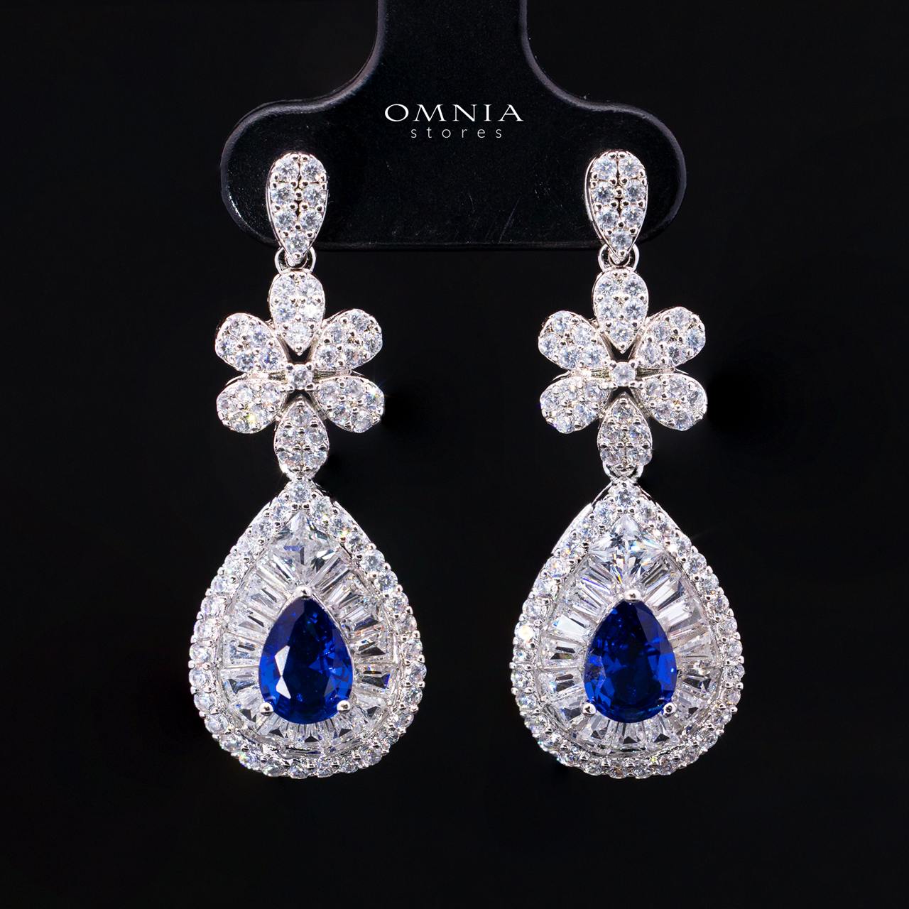 Valerie Blue Luxury Bridal Full Set in High-Quality Rhodium-Plated Finish with Premium Zircon Stones - Image 4