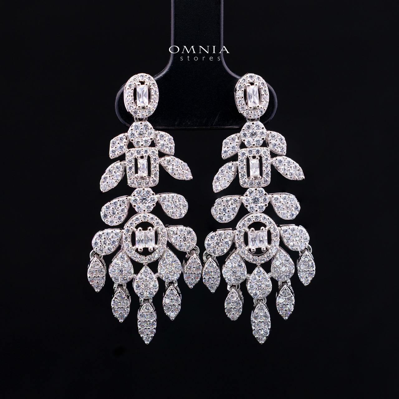 Ruhana Ruhana White Luxury Bridal Full Set with High-Quality Simulated Diamonds, Rhodium Plated - Image 4