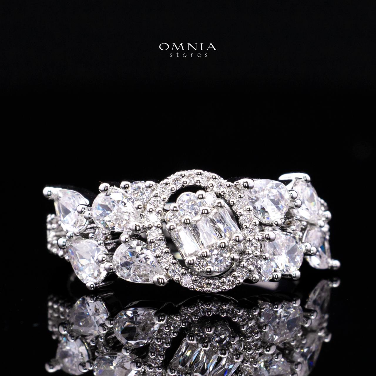 Rahima White Luxury Bridal Full Set with High-Quality Simulated Diamonds and Rhodium Plating - Image 5
