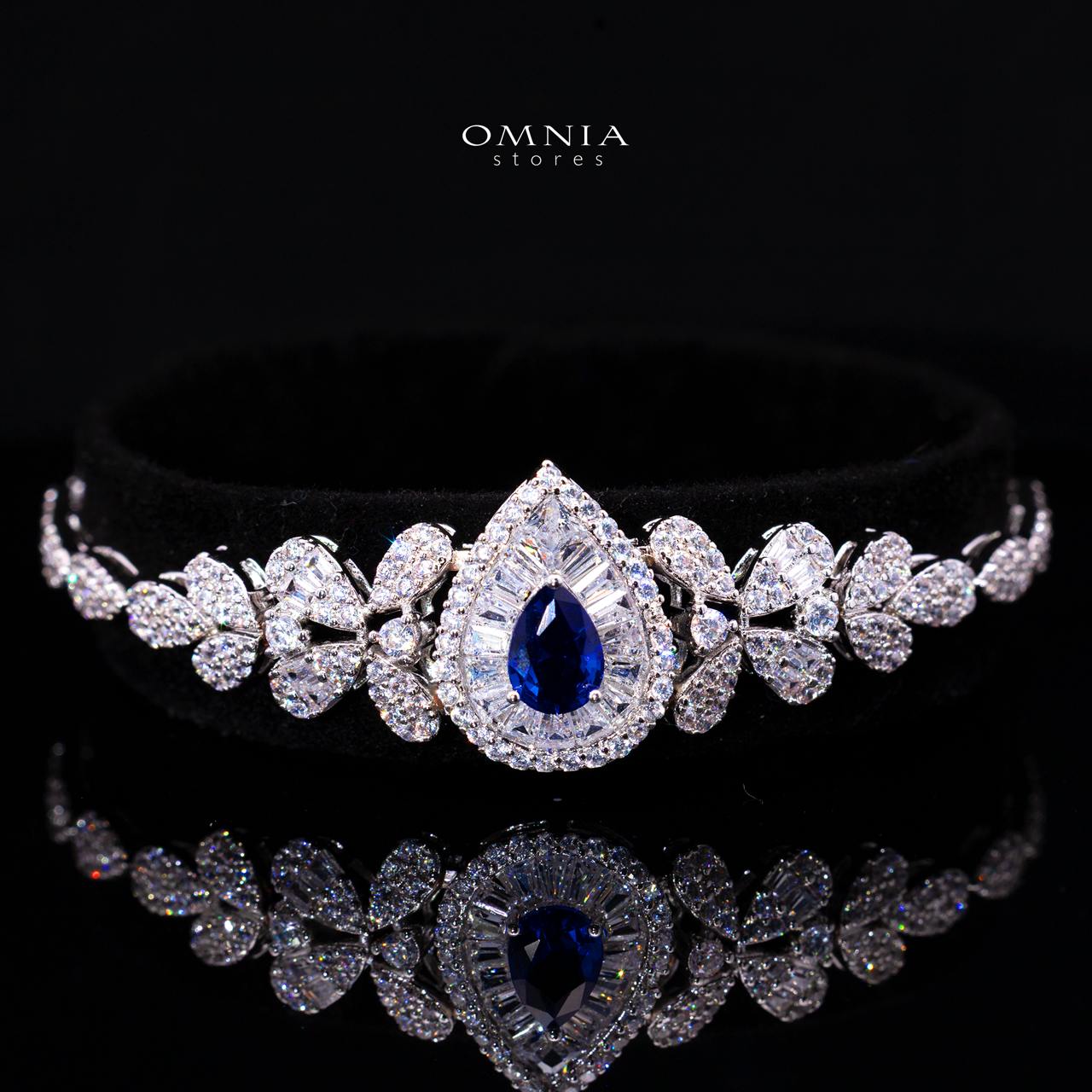 Valerie Blue Luxury Bridal Full Set in High-Quality Rhodium-Plated Finish with Premium Zircon Stones - Image 3