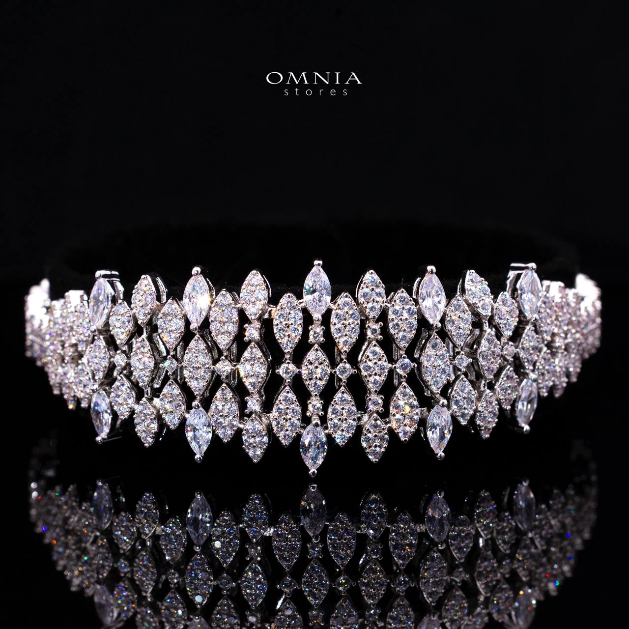 Cyra White Luxury Bridal Full Set with High-Quality Simulated Diamonds and Rhodium Plating - Image 3