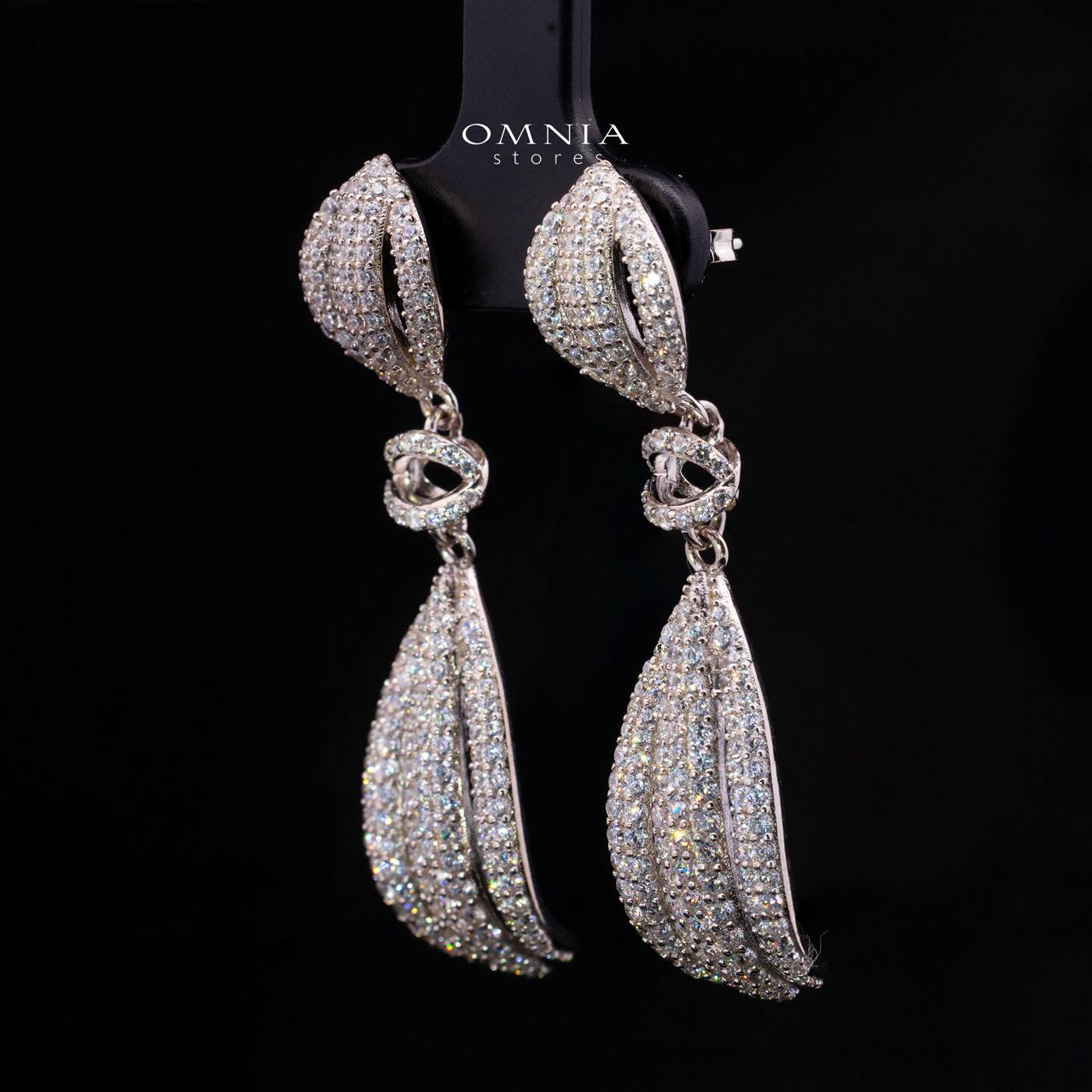 Lameera Drop Earrings with High-Quality Premium Simulated Diamonds in 925 Sterling Silver - Image 2