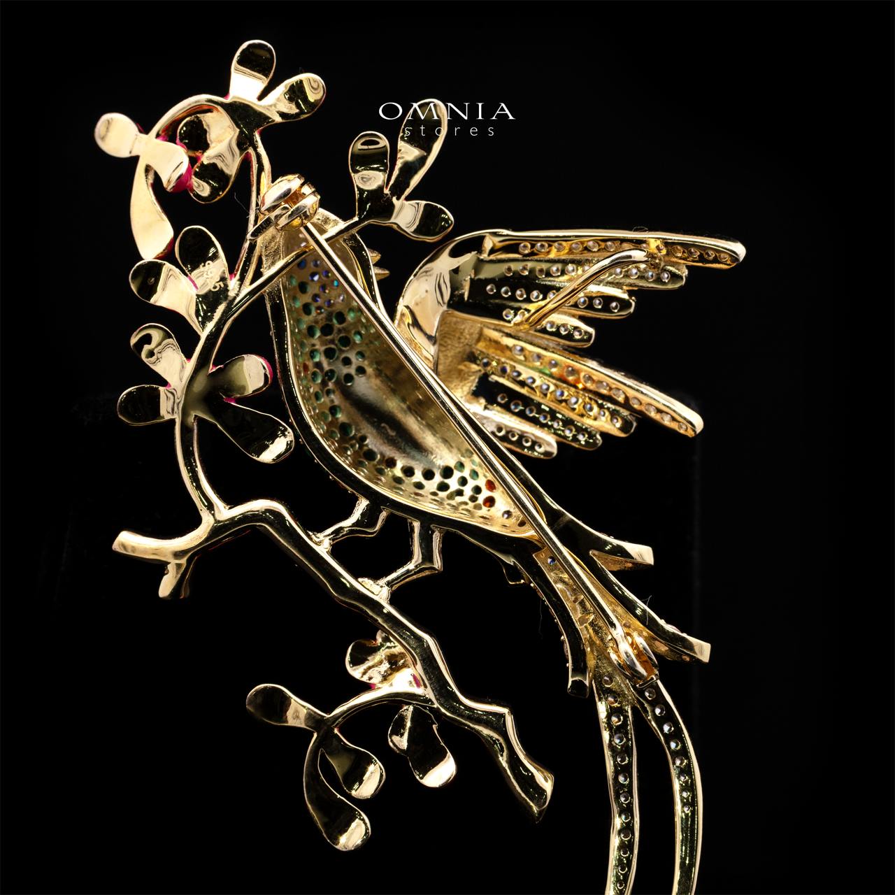 Ghazeela Gold-Plated Brooch with High-Quality Premium Simulated Diamonds in 925 Sterling Silver - Image 3