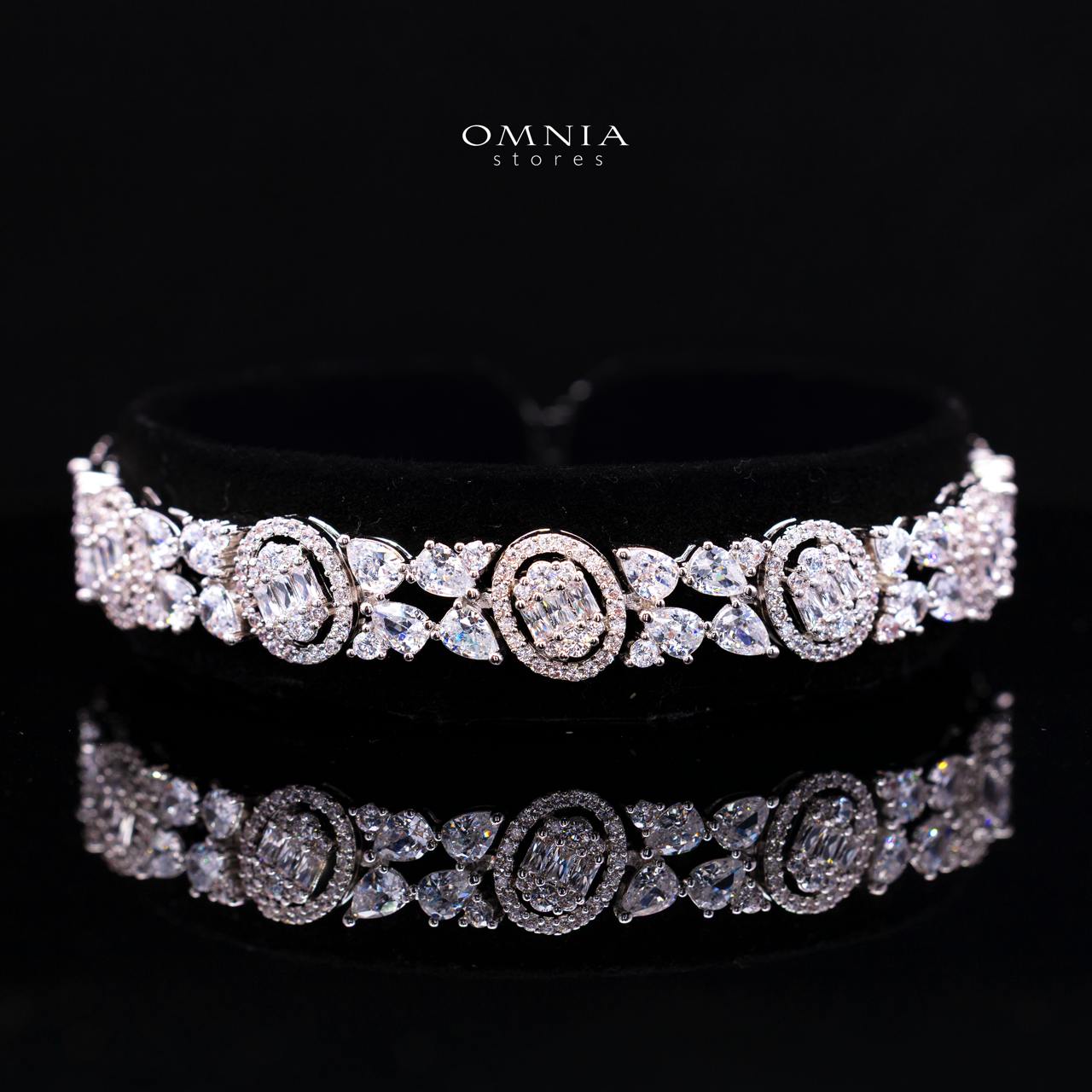 Rahima White Luxury Bridal Full Set with High-Quality Simulated Diamonds and Rhodium Plating - Image 3