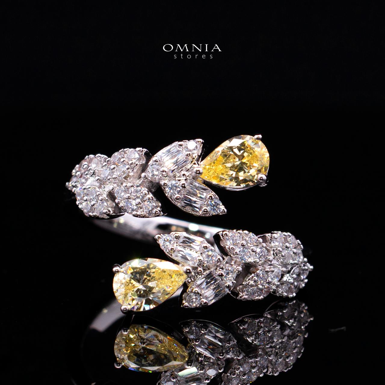 Aylara Yellow Luxury Bridal Full Jewelry Set with High-Quality Premium Simulated Diamonds - Image 5