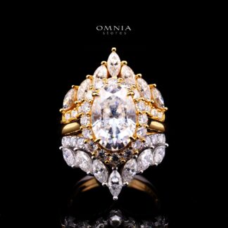 Vittoria Royal Moissanite Ring – 8x12mm Oval Lab-Grown White Moissanite with GRC Certificate, 925 Sterling Silver