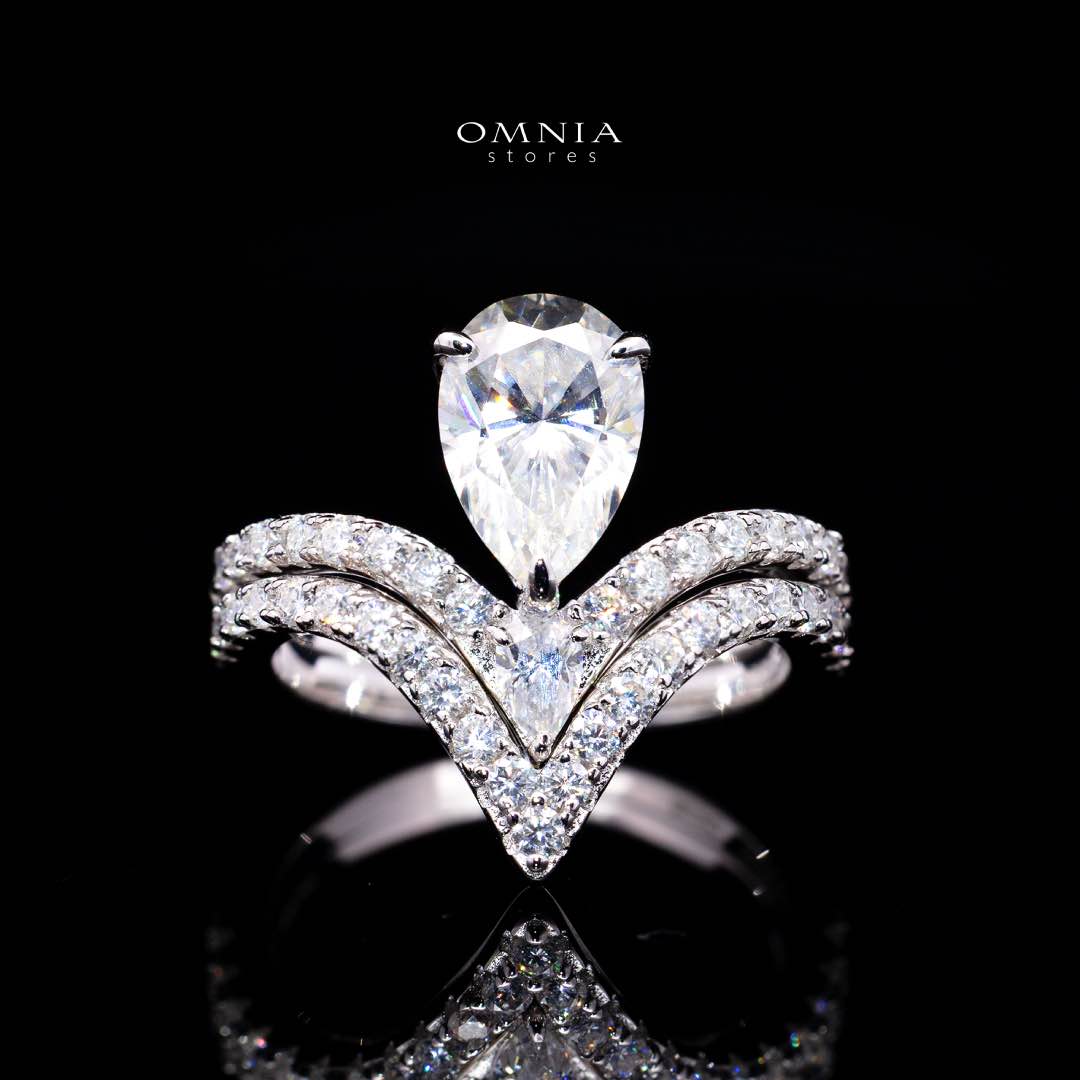 Katrin Pear-Cut Moissanite Ring 6x9mm (1.5CT) in 925 Sterling Silver