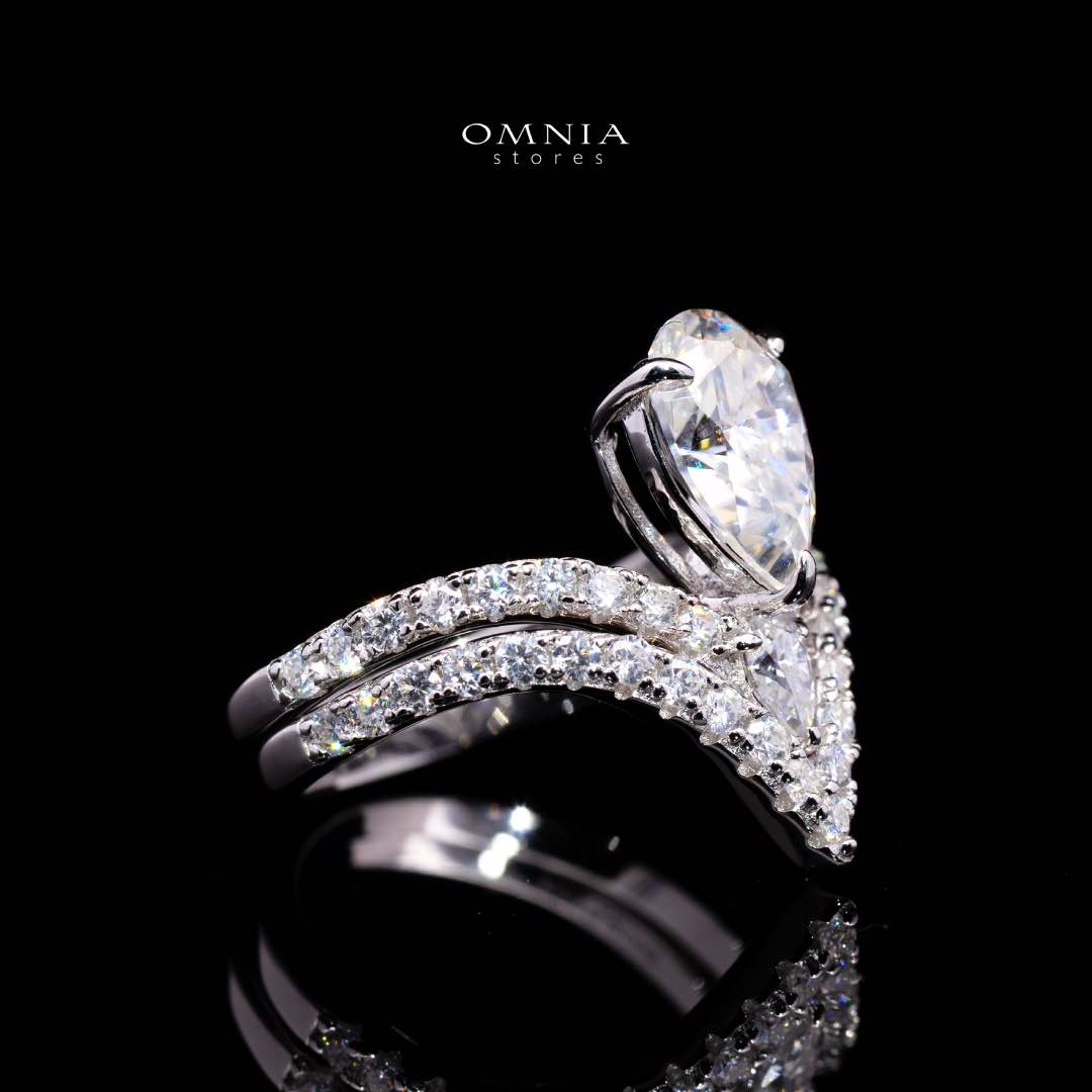 Katrin Pear-Cut Moissanite Ring 6x9mm (1.5CT) in 925 Sterling Silver - Image 4