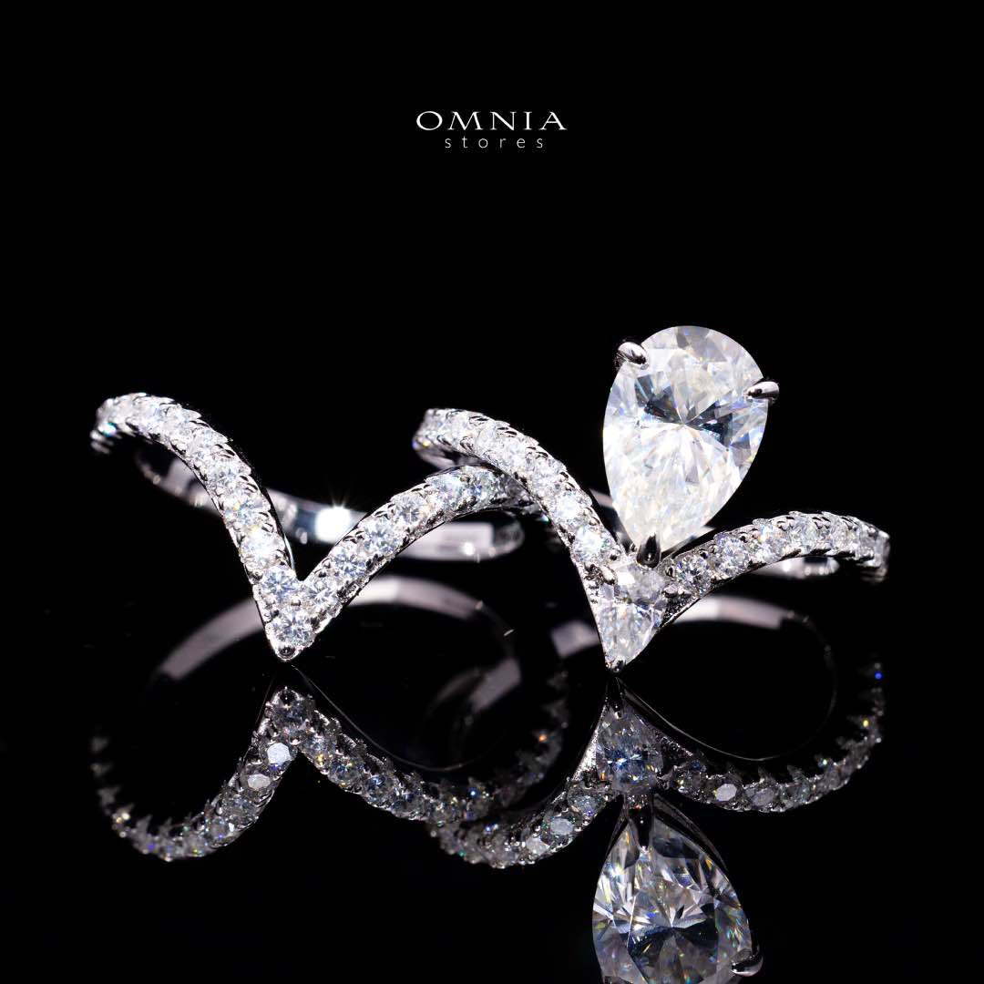 Katrin Pear-Cut Moissanite Ring 6x9mm (1.5CT) in 925 Sterling Silver - Image 2