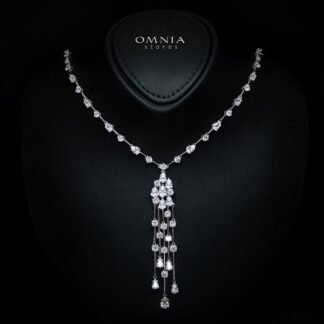 Adhara White Necklace with High-Quality Simulated Diamond in 925 Sterling Silver