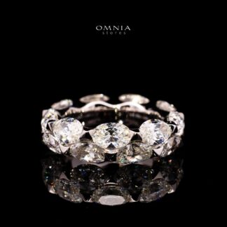 Halsey Ring with Certificate, High-Quality Premium Simulated Diamonds in 925 Sterling Silver