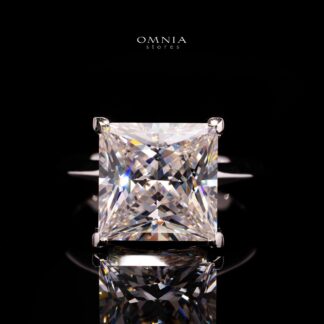 Shania Ring with Certificate, High-Quality Premium Simulated Diamonds in 925 Sterling Silver