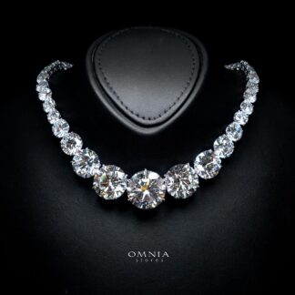 Mikayla Necklace with Certificate, High-Quality Premium Simulated Diamonds in 925 Sterling Silver