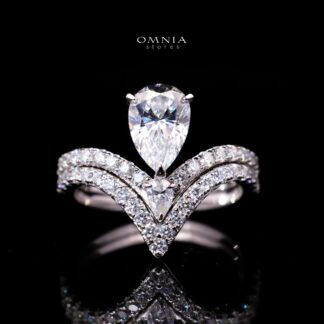 Katrin Pear-Cut Moissanite Ring 6x9mm (1.5CT) in 925 Sterling Silver