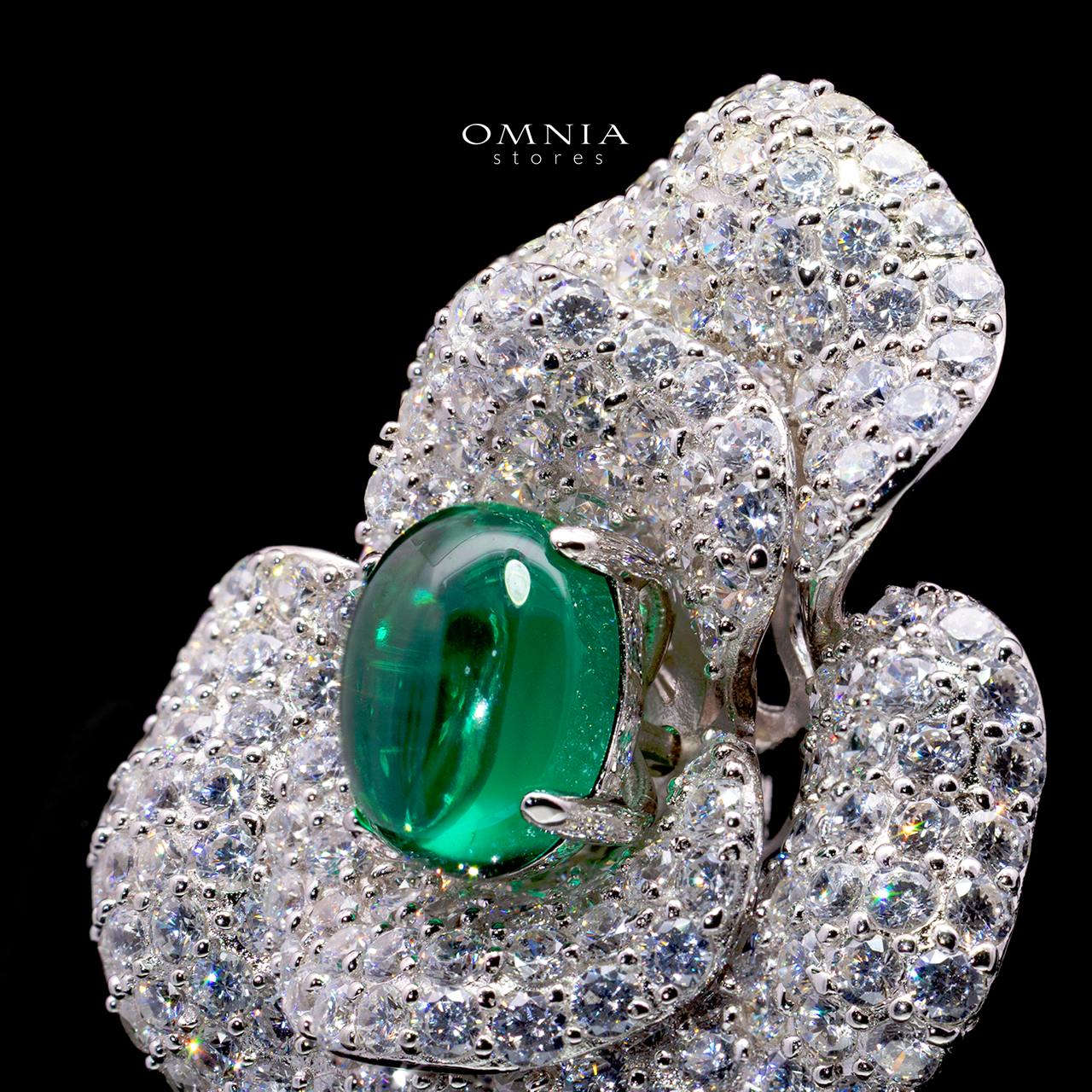 Anica Three-Petal Flower Brooch with High-Quality Simulated Diamonds in 925 Sterling Silver - Image 2