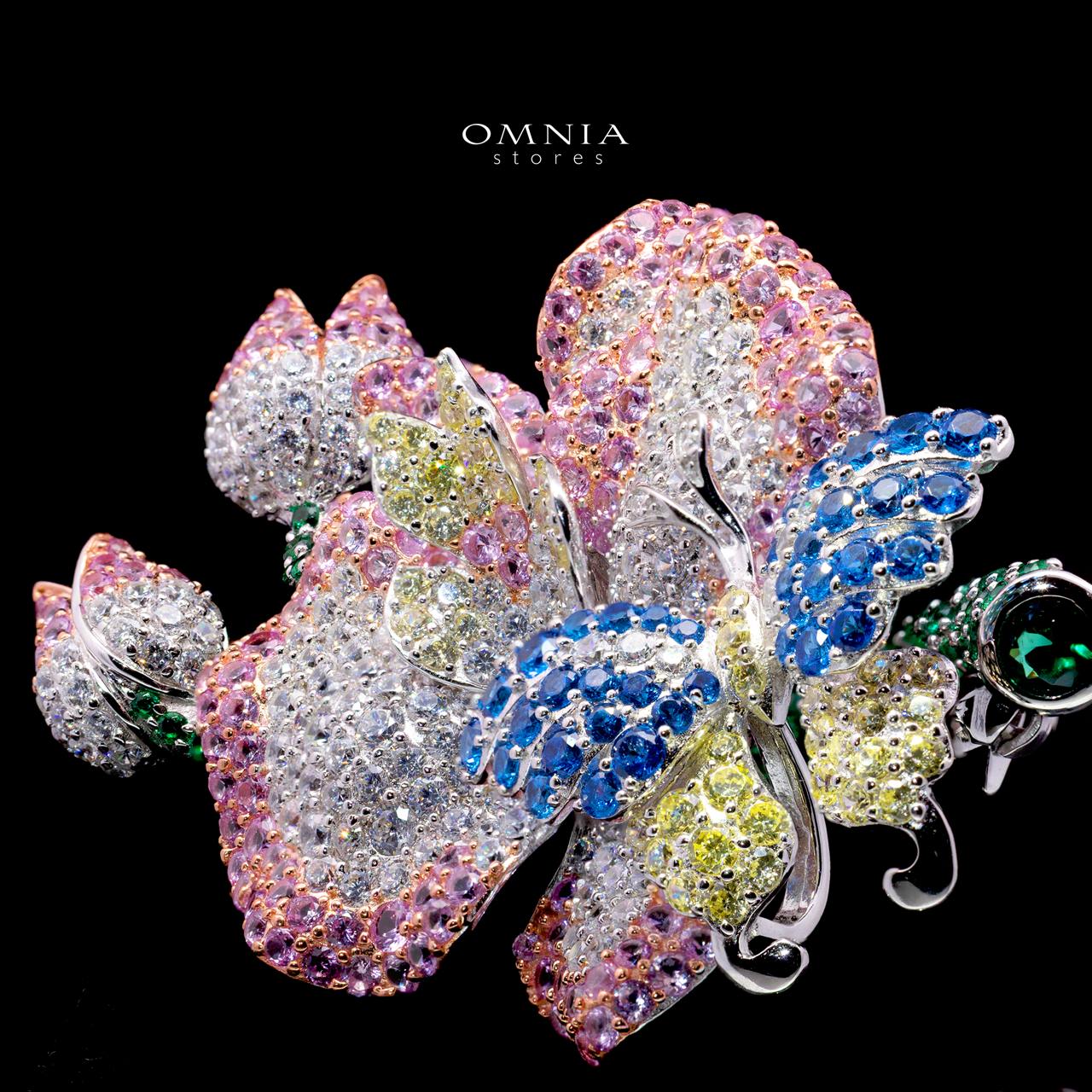 Geena Brooch with High-Quality Simulated Diamonds in 925 Sterling Silver - Image 2