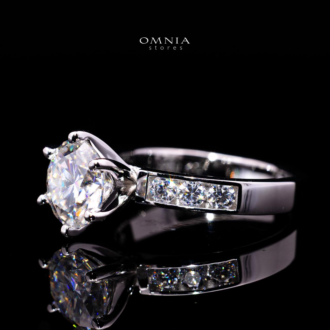 Meryl 8mm Round Moissanite Ring (2 CT) in 925 Sterling Silver - Image 2