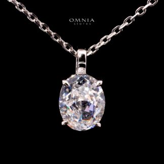 Carmen Necklace with Certificate, High-Quality Premium Simulated Diamonds in 925 Sterling Silver