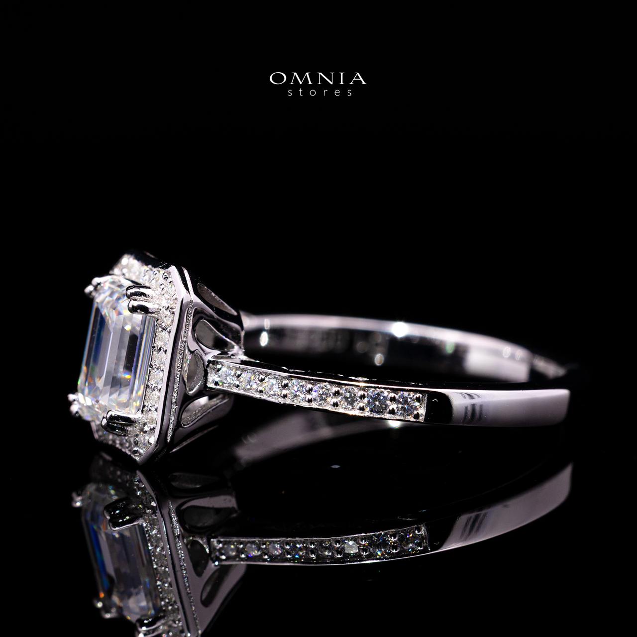 Diane Emerald-Cut Moissanite Ring 5x7mm (1CT) in 925 Sterling Silver Gold Plated - Image 2