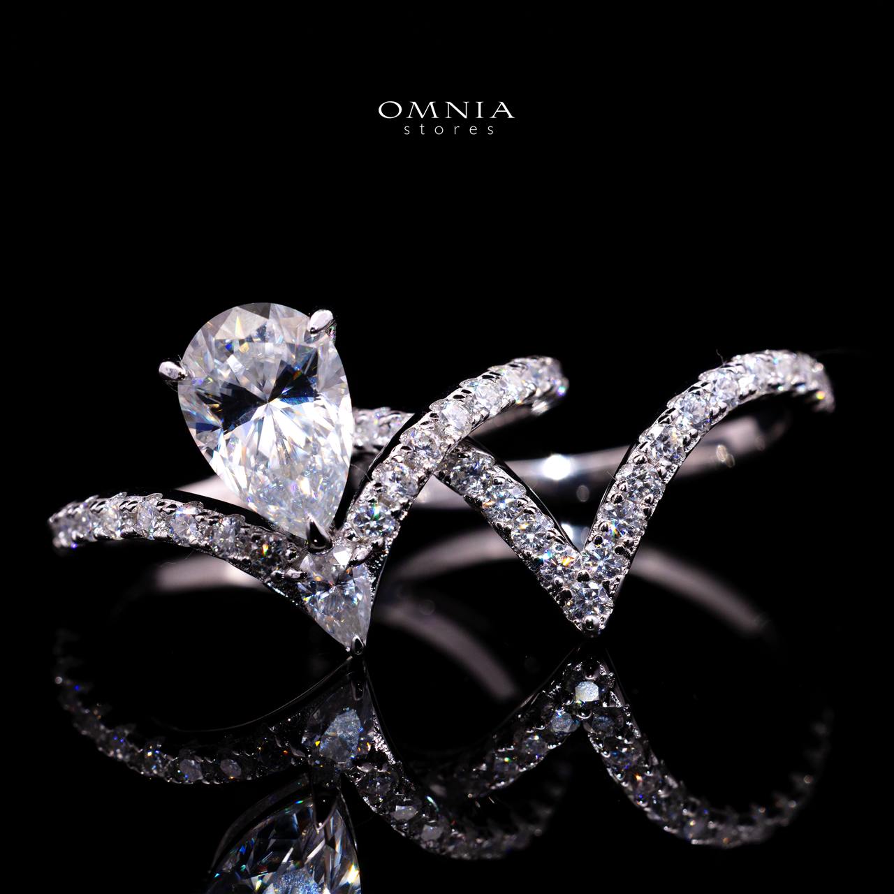 Katrin Pear-Cut Moissanite Ring 6x9mm (1.5CT) in 925 Sterling Silver - Image 2