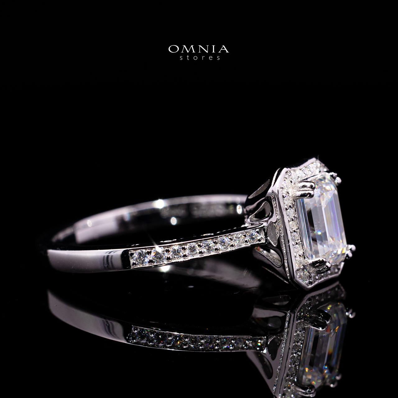 Diane Emerald-Cut Moissanite Ring 5x7mm (1CT) in 925 Sterling Silver Gold Plated - Image 3