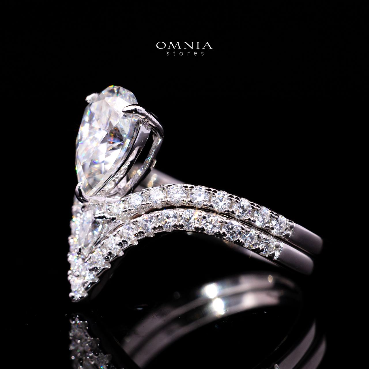 Katrin Pear-Cut Moissanite Ring 6x9mm (1.5CT) in 925 Sterling Silver - Image 3