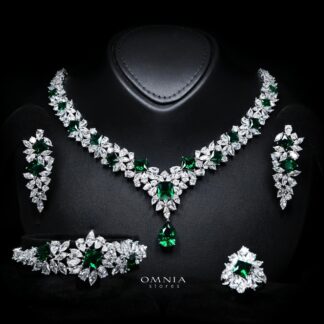 Christine Green Luxury Bridal Full Set with High-Quality Simulated Diamonds – Rhodium Plated