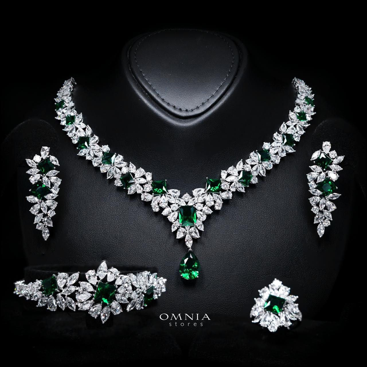 Christine Green Luxury Bridal Full Set with High-Quality Simulated Diamonds – Rhodium Plated